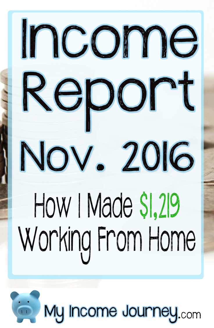 November 2016 Income Report