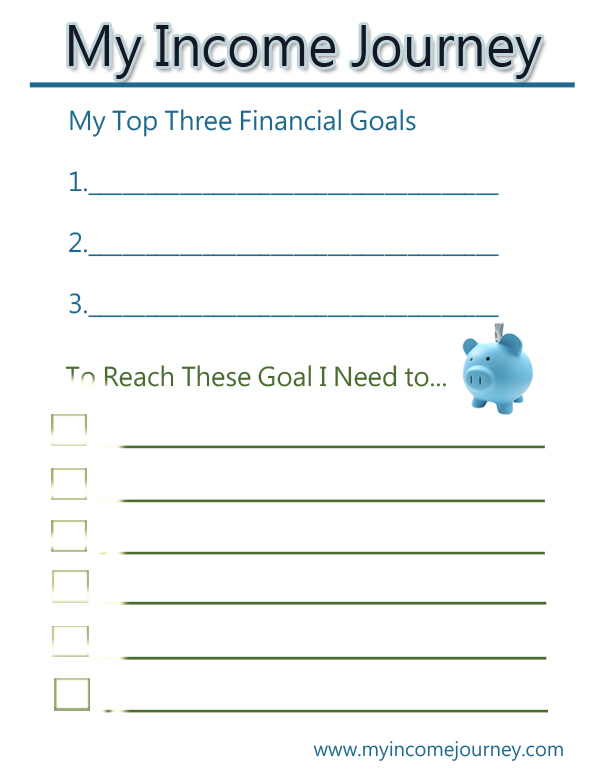printable financial goals worksheet