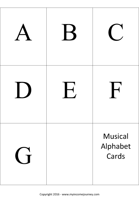 Musical Alphabet Cards Preview