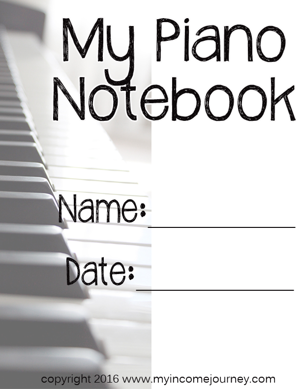 Piano Lessons Notebook Cover